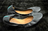 Tieks by Gavrieli Leather Ballet Flats Metallic Gray Women's Size 10 Photo 0