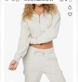 NWT WeWoreWhat Light Gray Zip-Up crop hoodie and Joggers Set XS Photo 0