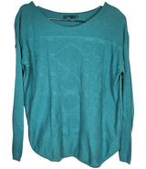 Prana‎ Stacia Sweater Teal Green Geometric Knit Organic Cotton Size S Photo 0