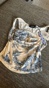 NWT XS cider tank top blue and white print Photo 0
