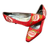 Sacha London Floral Embroidered Vintage Pumps Heels 7 Photo 0
