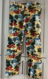Vintage 100% Cotton Made in USA Hawaiian Tropical‎ Drawstring Pants small/medium Photo 0