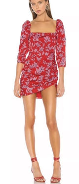 Camilla Coelho Revolve Lidia Dress‎ Pink Red Flora S Photo 0
