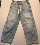 Gap Supersoft Pull-On Barrel Jeans Light Wash Denim Women Size M Photo 0