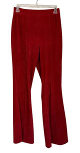 Aerie Groove ON Velour High Waisted Flare Pant Pull ON‎ Ribbed Red Size S Photo 0