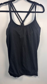 Athleta Womens(2)Bundle Strappy Back Tank Top Built-In Bra Black Gray Size‎ L Photo 0
