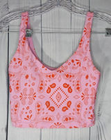 Offline By Aerie Real Me Longline Racerback Pink Paisley Athleisure Sports Bra Photo 0