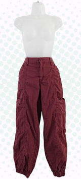 American Eagle Brick Red High Waist Pull On Baggy Jogger Cargo Pants Size 6 Photo 0