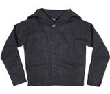 Area Stars Black Shimmer‎ Ribbed Cable Knit Quarter Zip Sailor Collar Sweater S Photo 0