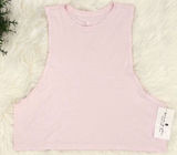 Spiritual‎ Gangster Muscle Tank Top Light Pink Logo Cropped Yoga Size Small NEW Photo 0