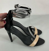 Tibi New York Amber Nude and Silver Ankle Strap Heels‎ Size 38 Photo 0