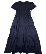 Quince Navy 100% Organic Cotton‎ Poplin Tiered Maxi Dress Large RK001-16278 Photo 0