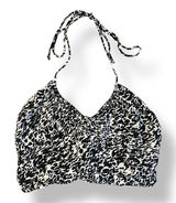 Motel Rocks Leopard Print Tie Back‎ Halter Top Womens Size XS Black White Photo 0
