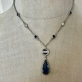 New York Yankees MLBP Necklace with Blue Crystal Drop Photo 0