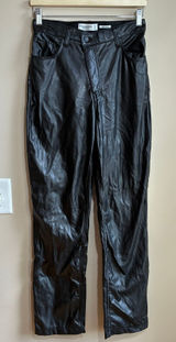 Abercrombie & Fitch vegan leather black the 90's straight ultra high rise 27 Photo 0