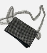 Amber Sceats Rhinestone Clutch Womens Small‎ Black Crystal Evening Crossbody Bag Photo 0
