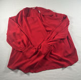 Maurice Beautiful Sexy Red Blouse With Open Long Sleeves Size 1x Photo 0
