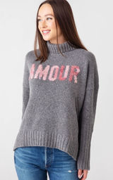 Zadig & Voltaire Alma Amour Grey Merino Wool Sequin Turtleneck Sweater Small Photo 0