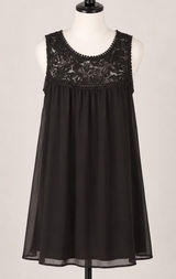 As You Wish Black Lace Chiffon Mini Dress Bohemian Parisian Dress Pompom Medium‎ Photo 0