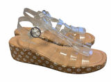 Steve Madden Clear Strappy Cork Floral Wedge Platform Sandal Shoes Y2K Size 7 Photo 0