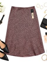 Victoria’s Secret PINK Satin Leopard Midi Slip Skirt Pink Black Bias Cut XL NWT Photo 0