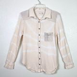 Free People Artisan De Luxe Light Pint Tie Dye Long Sleeve Button Up Shirt Photo 0