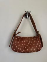 Urban Outfitters Brown Faux Fur Shoulder Bag with White Polka Dots Photo 0