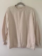 Aerie Oversized Waffle Accents Under Arms Cream/Oatmilk crewneck size xs Photo 0