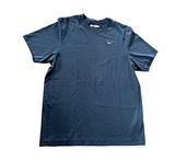 Navy Blue T Shirt with White Embroidered Swoosh Logo On Chest 🔥 Photo 0