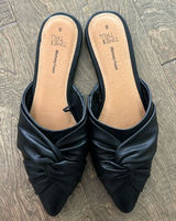 Time and Tru Women's Slip on Woven Twist Black Dress Mules Flats Size 8 Photo 0