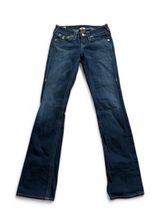 True Religion Dark Blue Boot Cut Jeans with Signature Pocket Stitching Photo 0