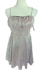 NWT Womens Trixxi Rose Gold Glitter Fit & Flare Gorgeous Party Dress - Sz L Photo 0