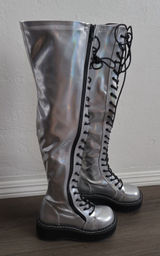 like new open box Demonia Over the Knee Combat Boots Size 6 WOMENS Photo 0