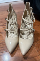 Marc Fisher Nude Patent Pointed-Toe Strappy Pumps Photo 0