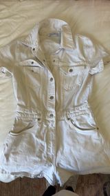 ZARA Romper Denim White Shorts Photo 0