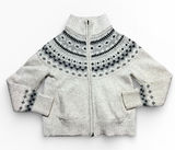 LL Bean Fair Isle PET 100% LambsWool Zip Up Sweater Jacket Nordic Size Small Photo 0