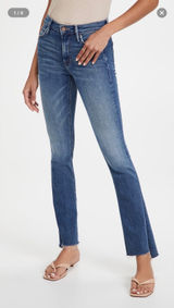 MOTHER The Runaway Step Fray Jeans 29 Leaps & Bounds Flare Raw Hem Photo 0