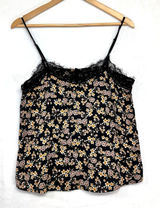 Wild Fable Small Lace Trim Moody Whimsy Goth Floral Black Camisole‎ Top Witchy Photo 0