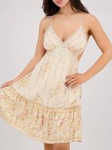 Ananta Metallic Floral Crochet Cutout Mirror Sequin Mini Dress Size L/XL New Photo 0