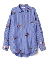 H&M embroidered poplin button down shirt - size 12  Photo 0