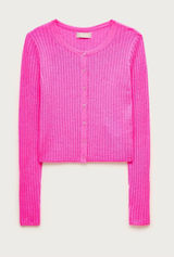 J. Crew Featherweight cashmere pointelle cardigan in Neon Pinks Size XS NWT Photo 0