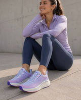 Skechers GOrun Max Cushioning Delta Womens 8.5 Blue Pink Running Shoes Photo 0