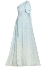 Sachin & Babi Anouk One Shoulder Gown Blue Degrade Floral Size 6 NWT Photo 0