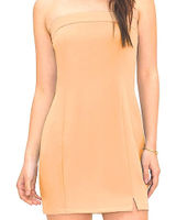 NWT Strapless Tan Mini Dress Photo 0