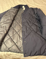 Size Large Tall Banana Republic Dark Blue Quilted Jacket Coat Reversible Photo 0