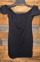 WILD FABLE XXS Black Off Shoulder Bow Sleeve Bodycon Short Dress Photo 0