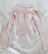 Off the Shoulder Pink Sweater Photo 0