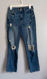 Hollister Ultra High Rise Mom Jeans W27 4R Distressed Ripped Photo 0
