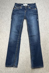 Big Star Jeans Womens 25 Nina Blue Y2K Western Thick Stitch Low Rise Straight Photo 0