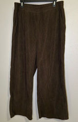 Halara Brown Corduroy Pull On Wide Leg Pants Women’s Size XL Petite Photo 0